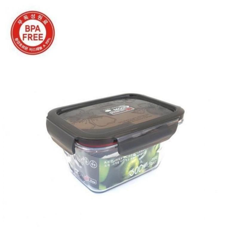 크리스탈 직사각밀폐 600ml 플라스틱