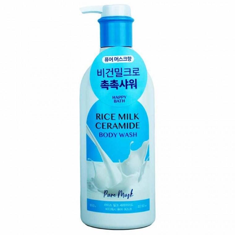 해피바스 라이스 밀크 세라마이드 바디워시 퓨어 머스크 650g