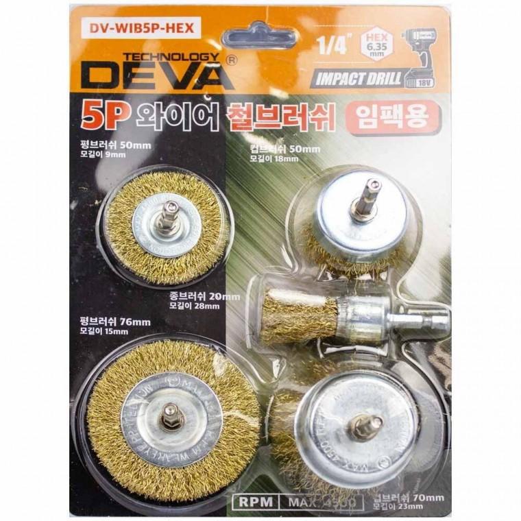 DEVA 와이어 철브러쉬 세트(임팩용) 5P (424159)