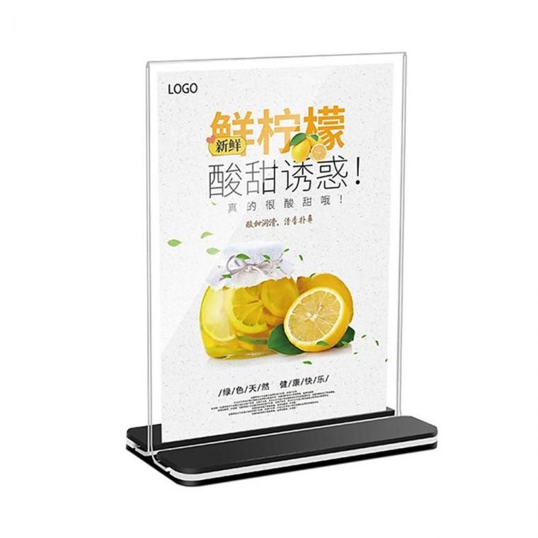 A5 아크릴 POP 꽂이 T자형 메뉴판 안내판 전시판 가격 테이블 쇼케이스 스탠드 텐트