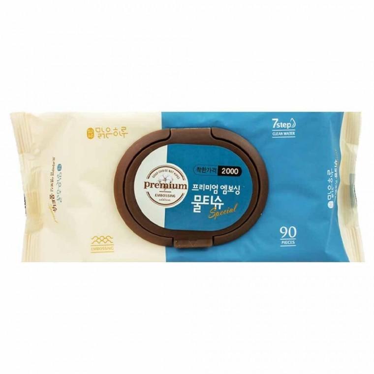 맑은하루 프리미엄 엠보싱 물티슈 90매