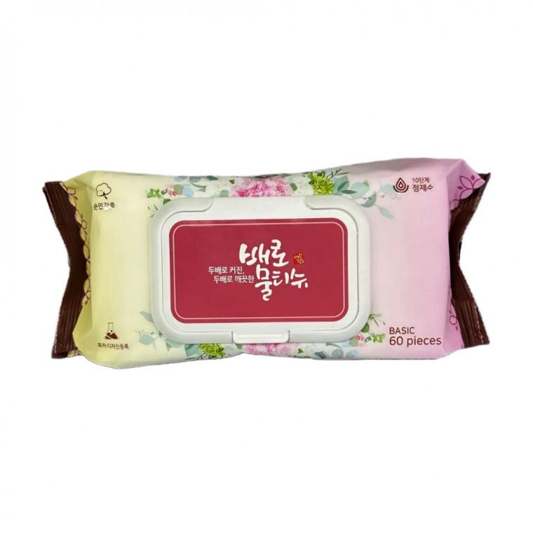 쉽게 톡 두배로커진 배로물티슈 캡형 엠보 물티슈 순면감촉 다용도 물티슈
