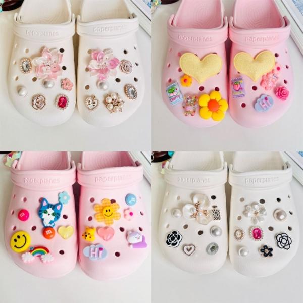 알록달록 신발파츠 세트 핸드메이드 국산 아기자기 실내화 신발꾸미기 악세사리