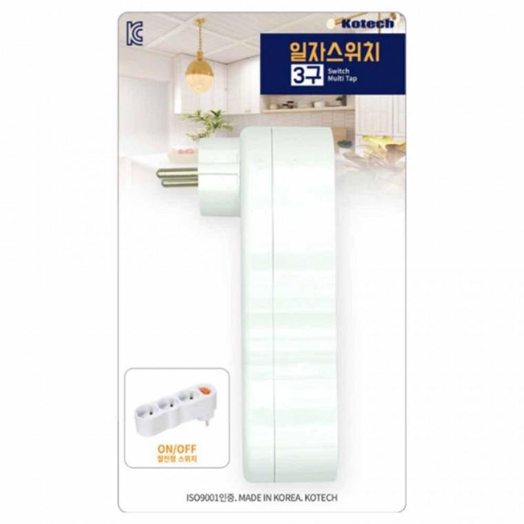 코텍스 3구 일자스위치 멀티탭 E-7318