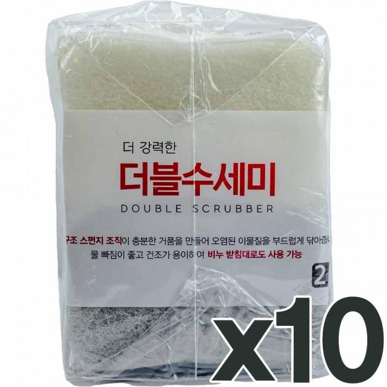 맑은하루 더 강력한 더블수세미 2매 10개입