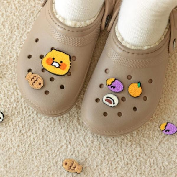 카카오프렌즈 춘식이 부클 실내화 슬리퍼 꾸미기 납작 참 세트