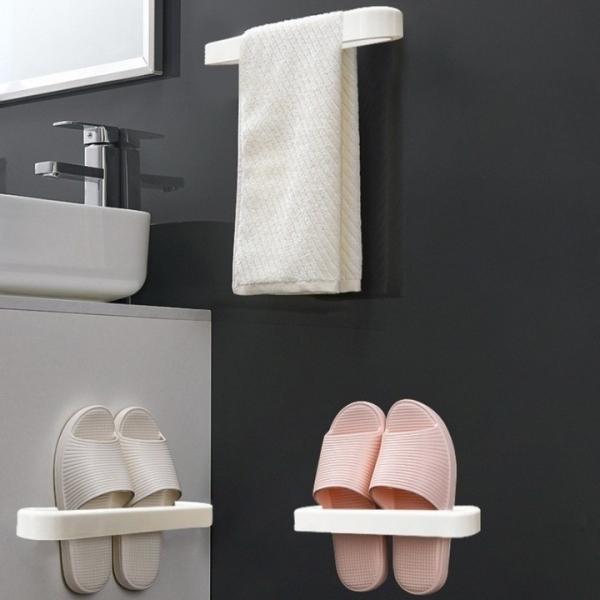 무타공 강력부착 슬리퍼걸이 실내화거치대 슈즈랙 현관정리 슬리퍼꽂이
