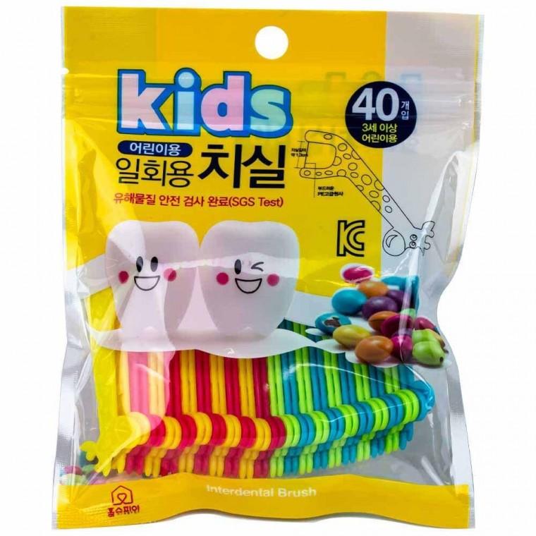 홈스피아 어린이 일회용 치실 40개입 3세이상 아동용