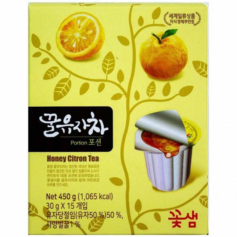 꽃샘 꿀유자차 포션 450g(30g x 15개입)