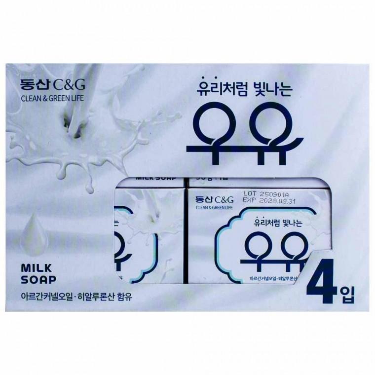 동산씨앤지 투명한 우유 비누 90g x 4개입