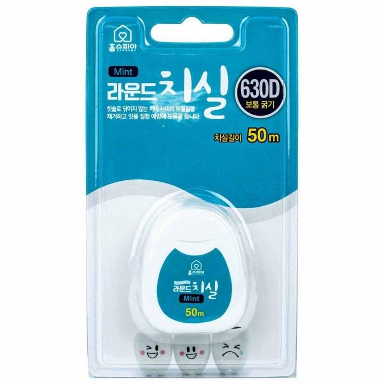 홈스피아 라운드치실 50m 민트 630D-보통굵기