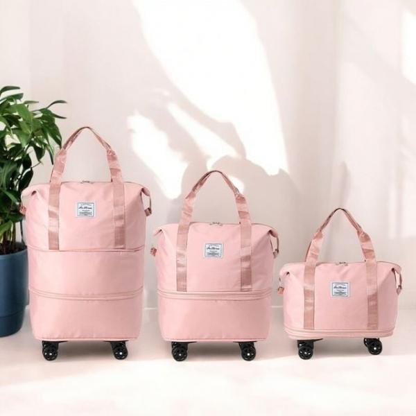 빅맥스 2단 확장 보스턴백 트래블 바퀴달린 여행가방 2단확장보스턴백 (핑크)