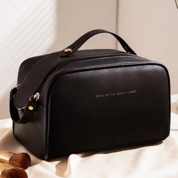 화장품가방 트래블백 빅오픈 대용량 메이크업 파우치 블랙