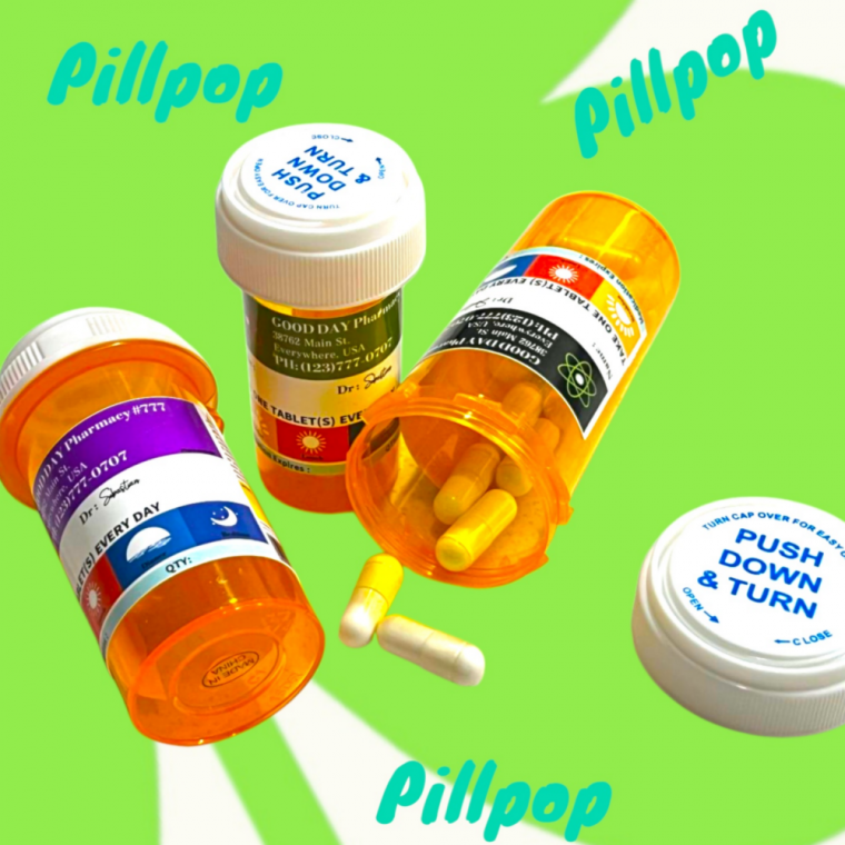 Pillpop 미드 미국 오렌지 약통 휴대용 비타민 알약통 케이스 보관함 밀폐 소분 안전 약병