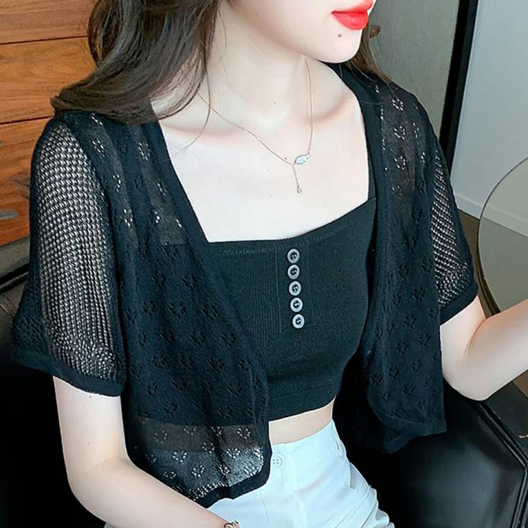 가디건 크롭 얇은겉옷 시스루 루즈핏 여름 여성 인기