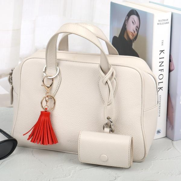 백꾸 가죽 가방키링 태슬키링 레드