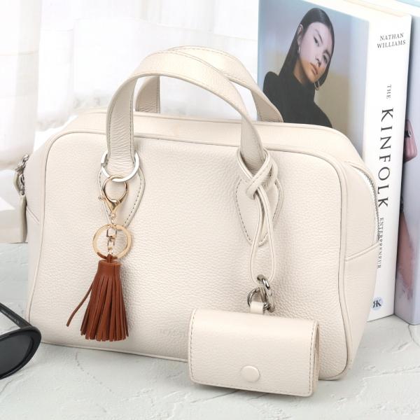 백꾸 가죽 가방키링 태슬키링 브라운