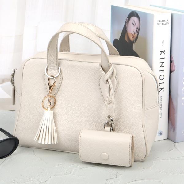 백꾸 가죽 가방키링 태슬키링 화이트