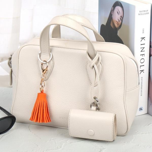 백꾸 가죽 가방키링 태슬키링 오렌지