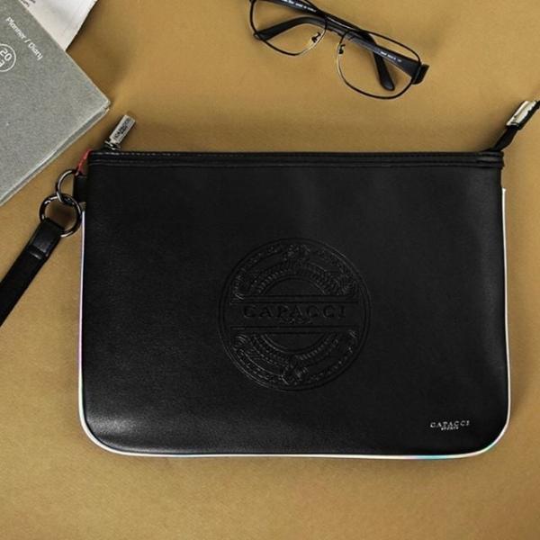 남성 클러치백 맨스백 퀼팅 손 가방 블랙