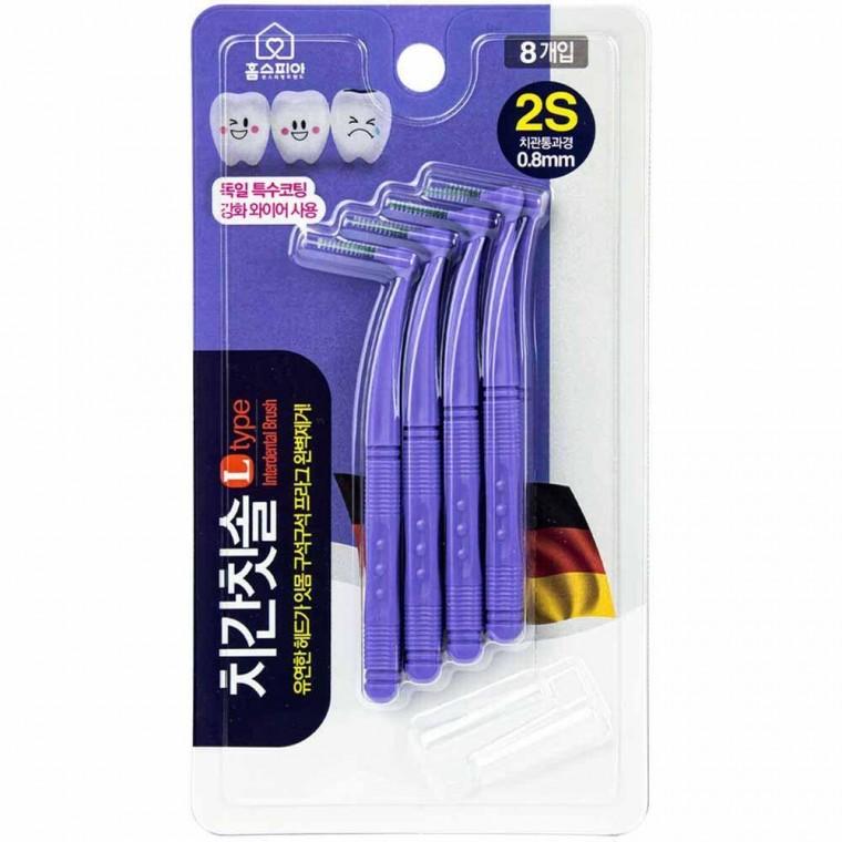 홈스피아 치간칫솔 L타입 8P 2S 0.8mm