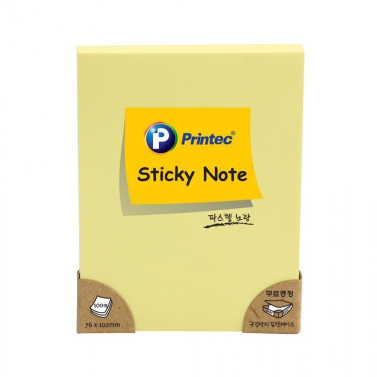프린텍 파스텔 스티키 노트 노랑 76x102mm 76102Y