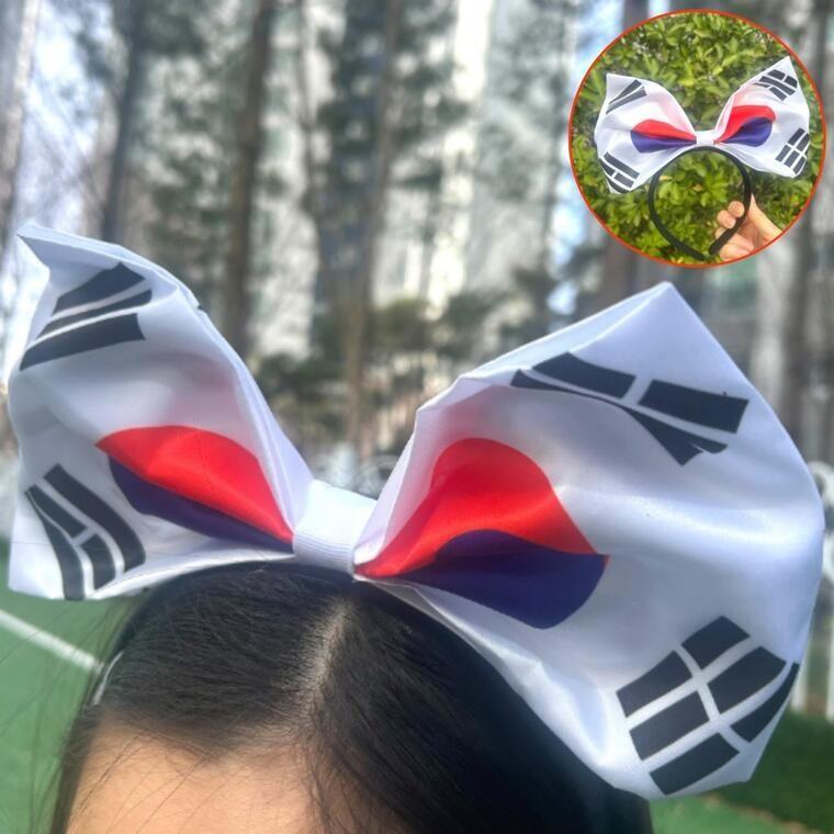 태극기 나라 헤어밴드 이벤트 응원 행사 축제 페스티벌 특별 기념일 국경일