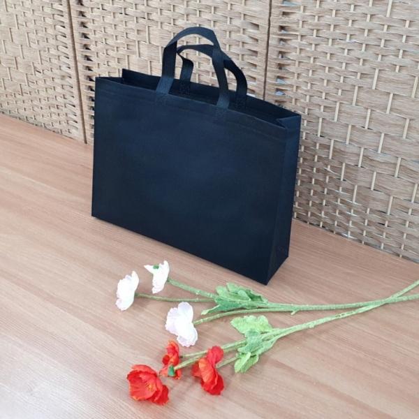 부직포 가로쇼핑백 가방 블랙 중