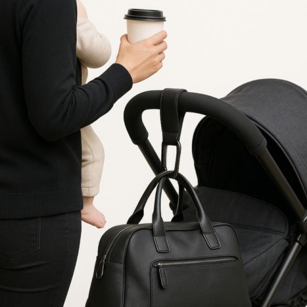가죽 유모차 가방걸이 블랙