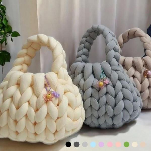 DIY 자이언트얀 뜨개실 1kg 가방 만들기 핸드니팅