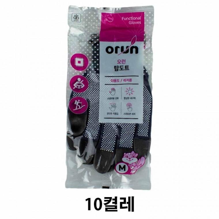 오런 탑토트 다용도 레저용 장갑 M 중형 10켤레