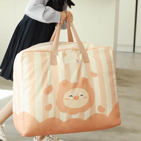 파스텔톤 줄무늬 패턴 귀엽고 사랑스러운 디자인 낮잠이불 파우치형 가방 깔끔한 침구 보관함