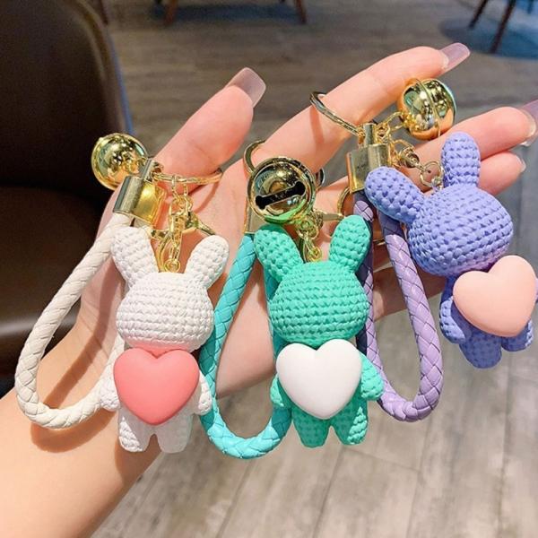 페이크레더 파스텔 토끼키링 인형키링 피규어키링 가방키링 열쇠키링 열쇠고리 가방키링 차키링 자동차키링