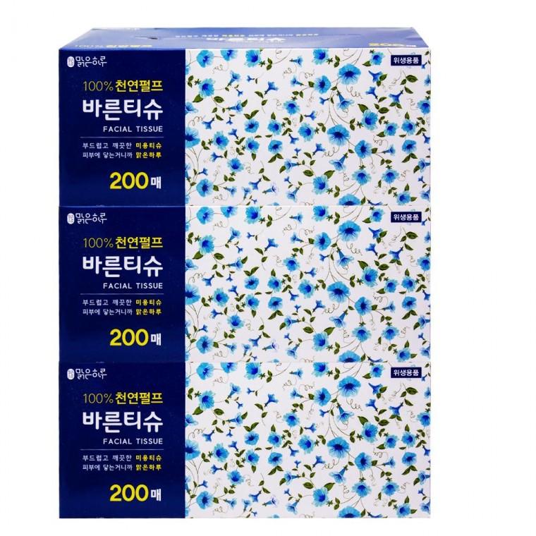 바른티슈 200매(215mmx215mm-2겹)x3개
