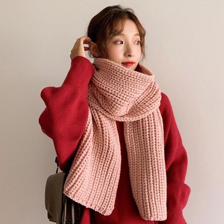 두꺼운 목도리 포근포근 니트 머플러