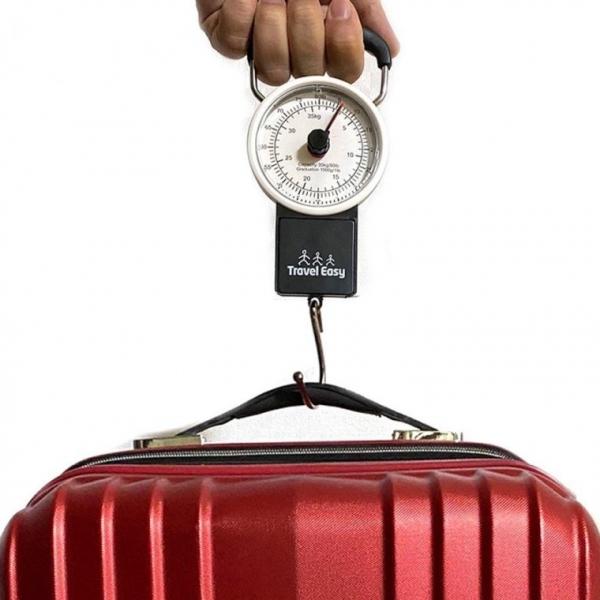 TE 여행용 아날로그 손저울 달기 아날로그손저울 35kg 줄자 가방사이즈 무게 휴대용손저울 측정 여행