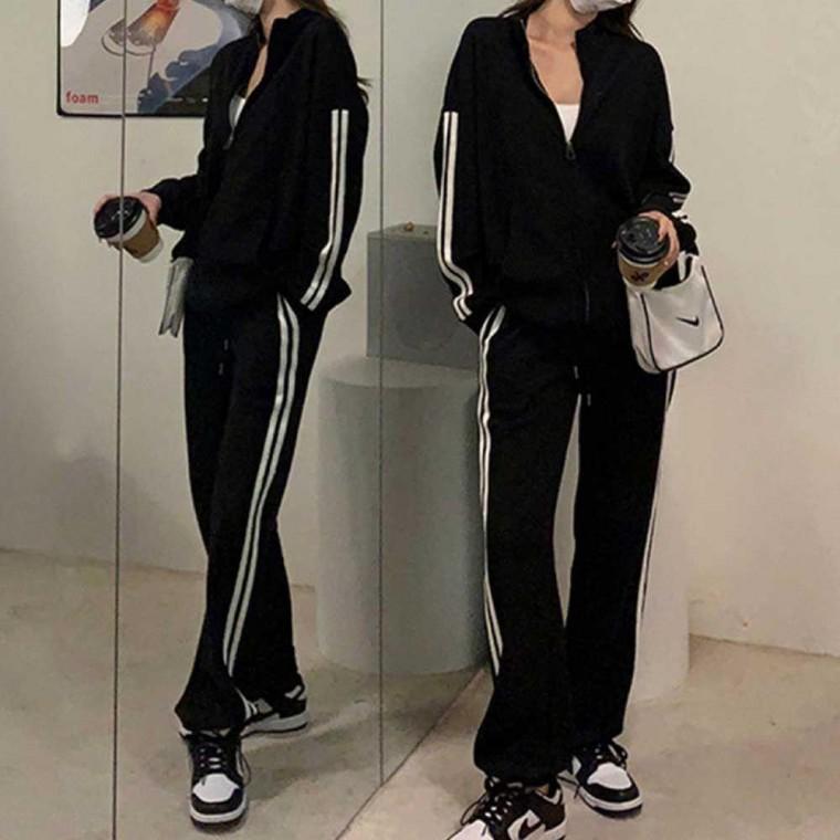 세트 밴딩팬츠 트레이닝 조거 스트라이프 여자 이선