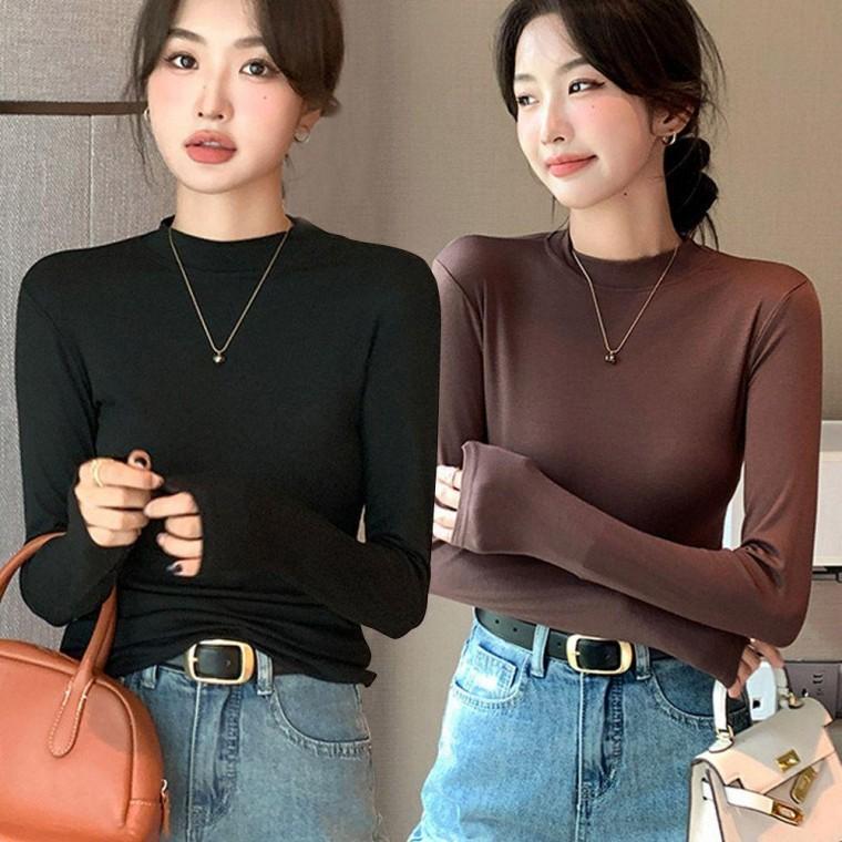 골지티셔츠 반목 반목 여성 짧은