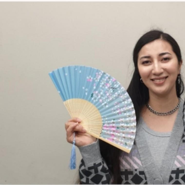 합죽선 매화꽃 전통 부채 흑색 외국인선물 부채 합죽선 무용 춤