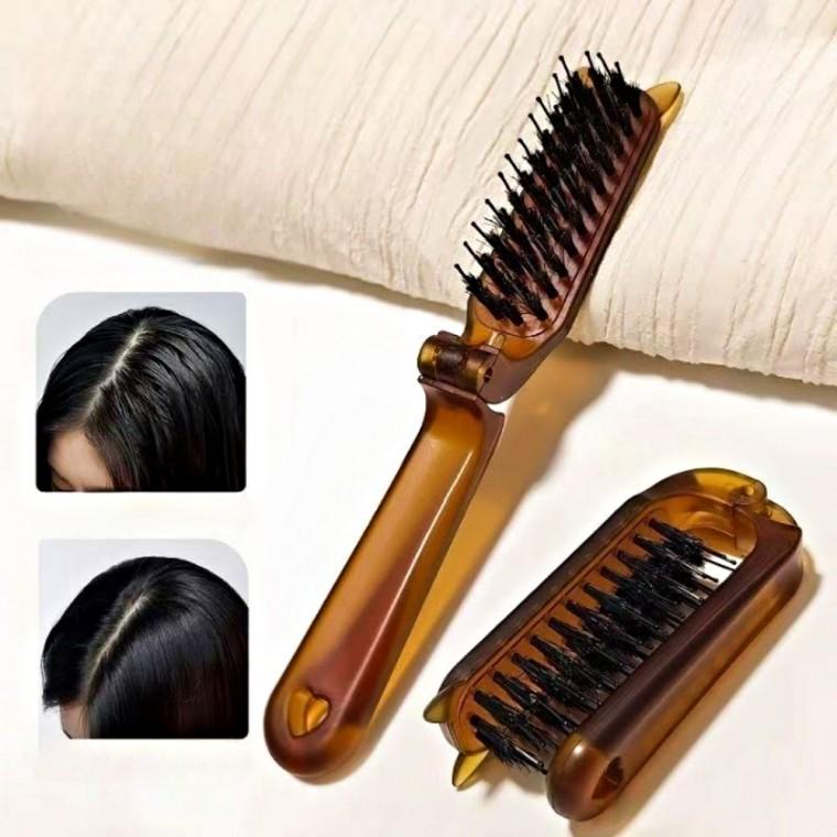 [보리별] 접이식 머리빗 휴대용 헤어 브러쉬 볼륨 잔머리정리 미니 휴대용빗