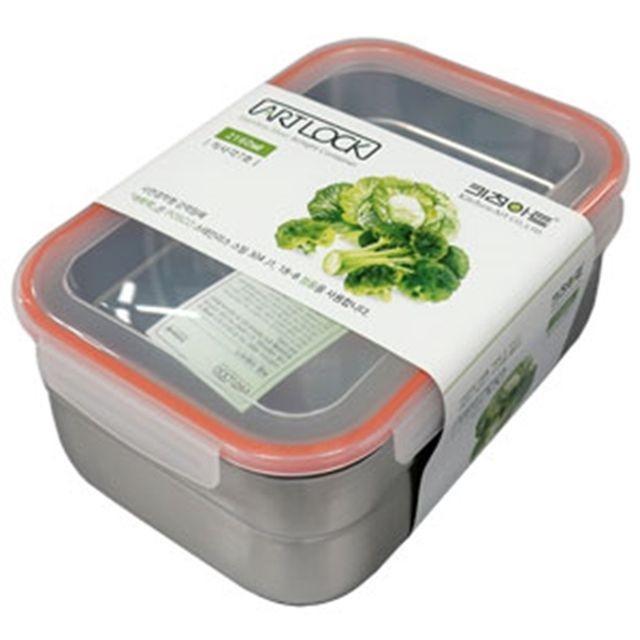 스텐 반찬통 밀폐용기 7호 2160ml 김치 보관 밀폐찬통 냉장고용기
