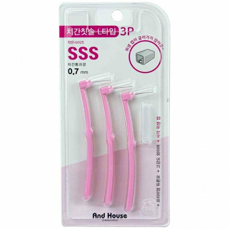 덴탈 치간칫솔 L형 3P SSS 0.7mm