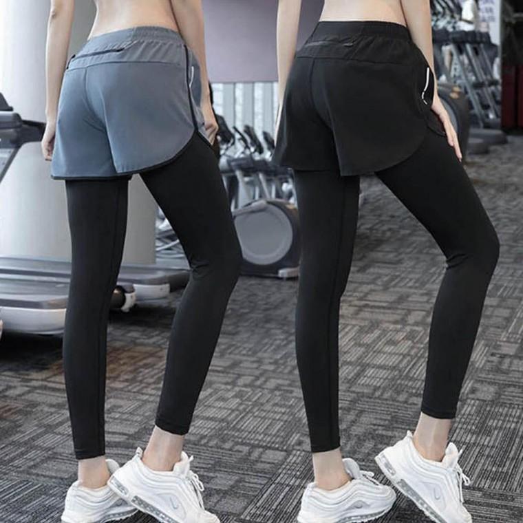 여성 여자 운동복 높은 활용도 헬스 레깅스 쫀쫀 반바지 반바지 투인원