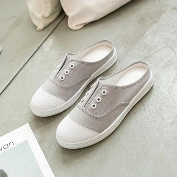 여성 뮬스니커즈 끈없는 단화 데일리 운동화 슬리퍼 4색