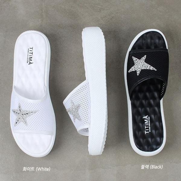 당일발송 4cm 여성 매쉬 슬리퍼 여름 샌들