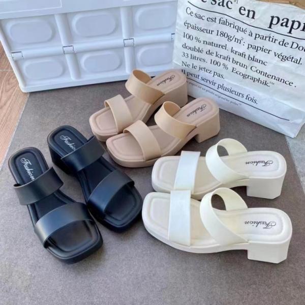 발편안 여름 샌들 웨지 통굽 슬리퍼 키높이 통굽슈즈