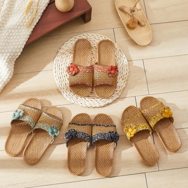 여름 라탄 왕골 슬리퍼 4color