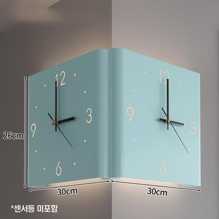 인테리어 더블 사이드 코너 사일런트 월 클락 모델 02