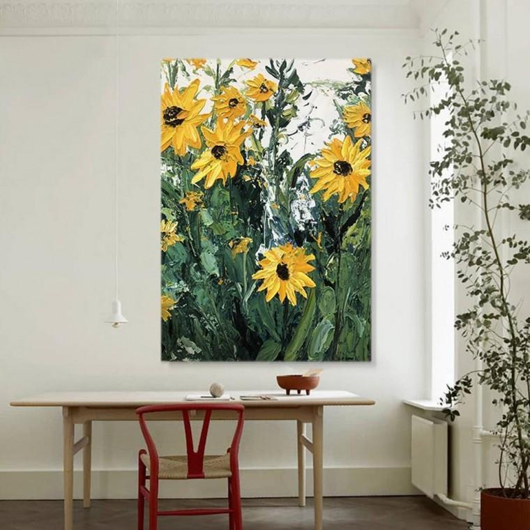인테리어 3D 해바라기 캔버스 아트액자 60x80cm