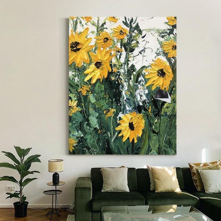 인테리어 3D 해바라기 캔버스 아트액자 80x120cm